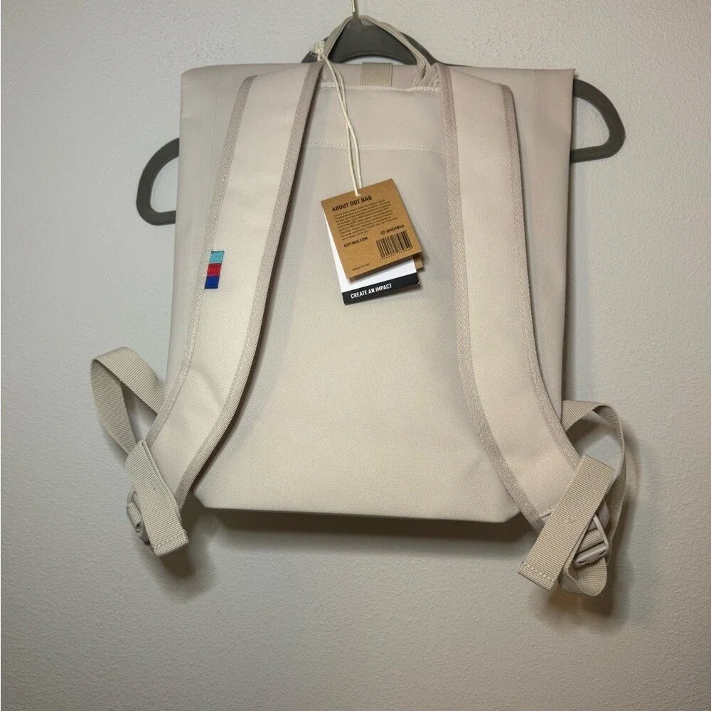 GOT BAG Cream Roll-Top Backpack NWT